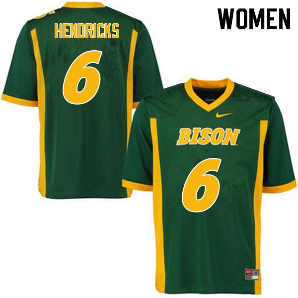 Women #6 James Hendricks North Dakota State Bison College Football Jerseys Sale-Green